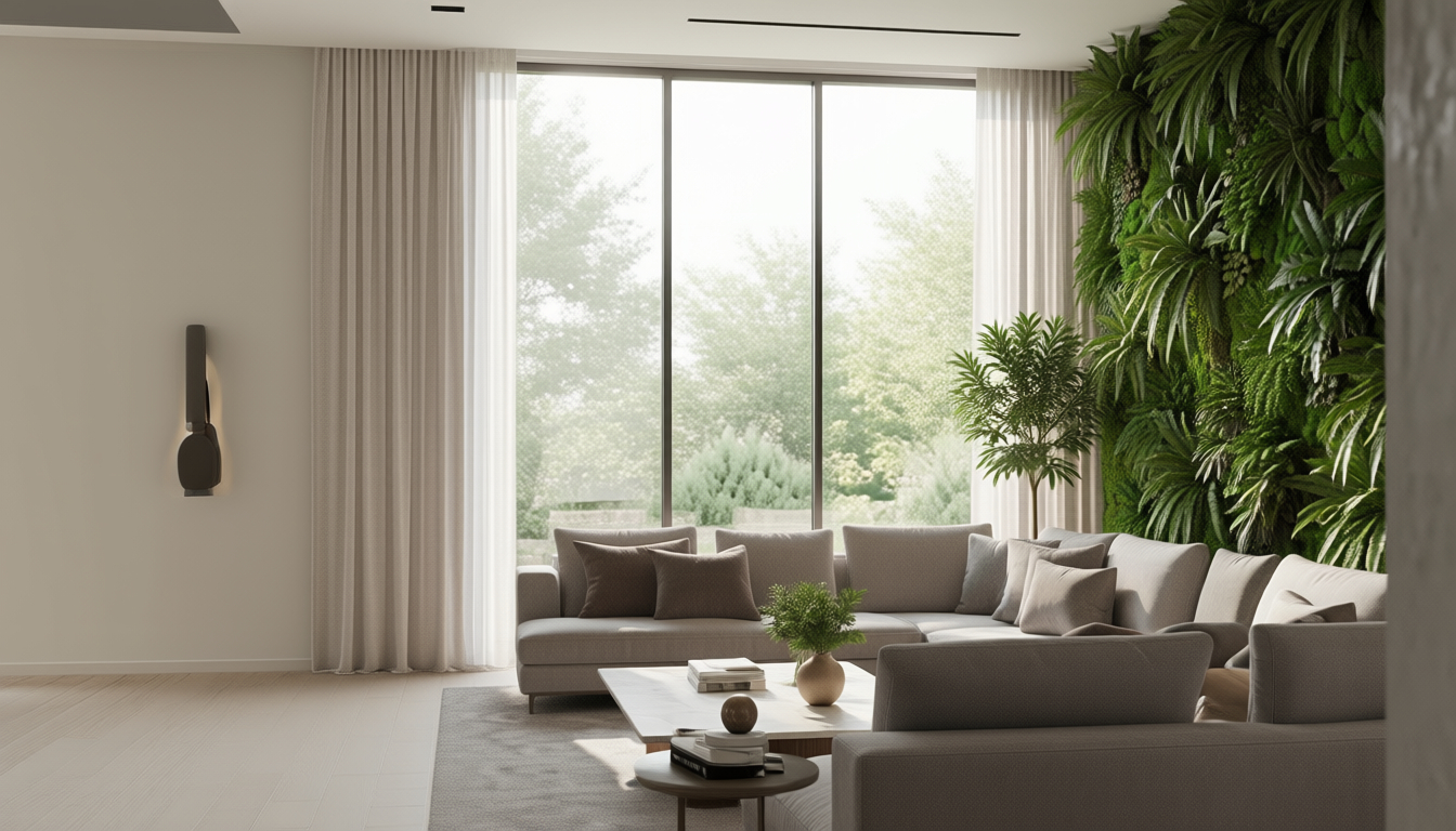 Jardín vertical artificial premium en salón